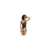 Bodystring Romee en vinyle et tulle, avec armatures, zip fonctionnel dans le dos 